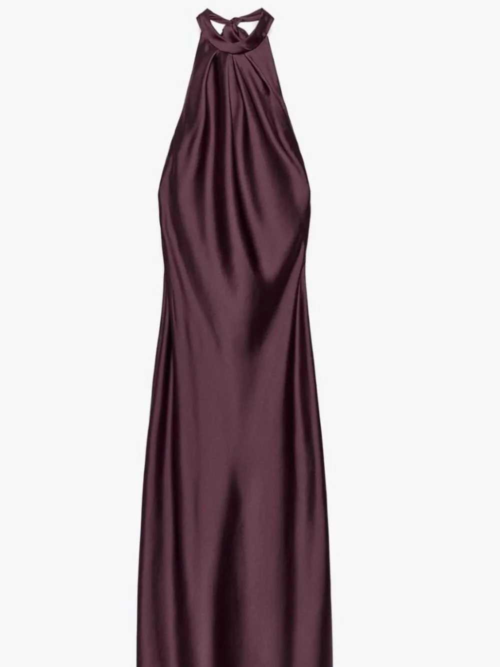 Zara Open Back Satin Midi Dress | Deep Burgundy | NWT | Size M